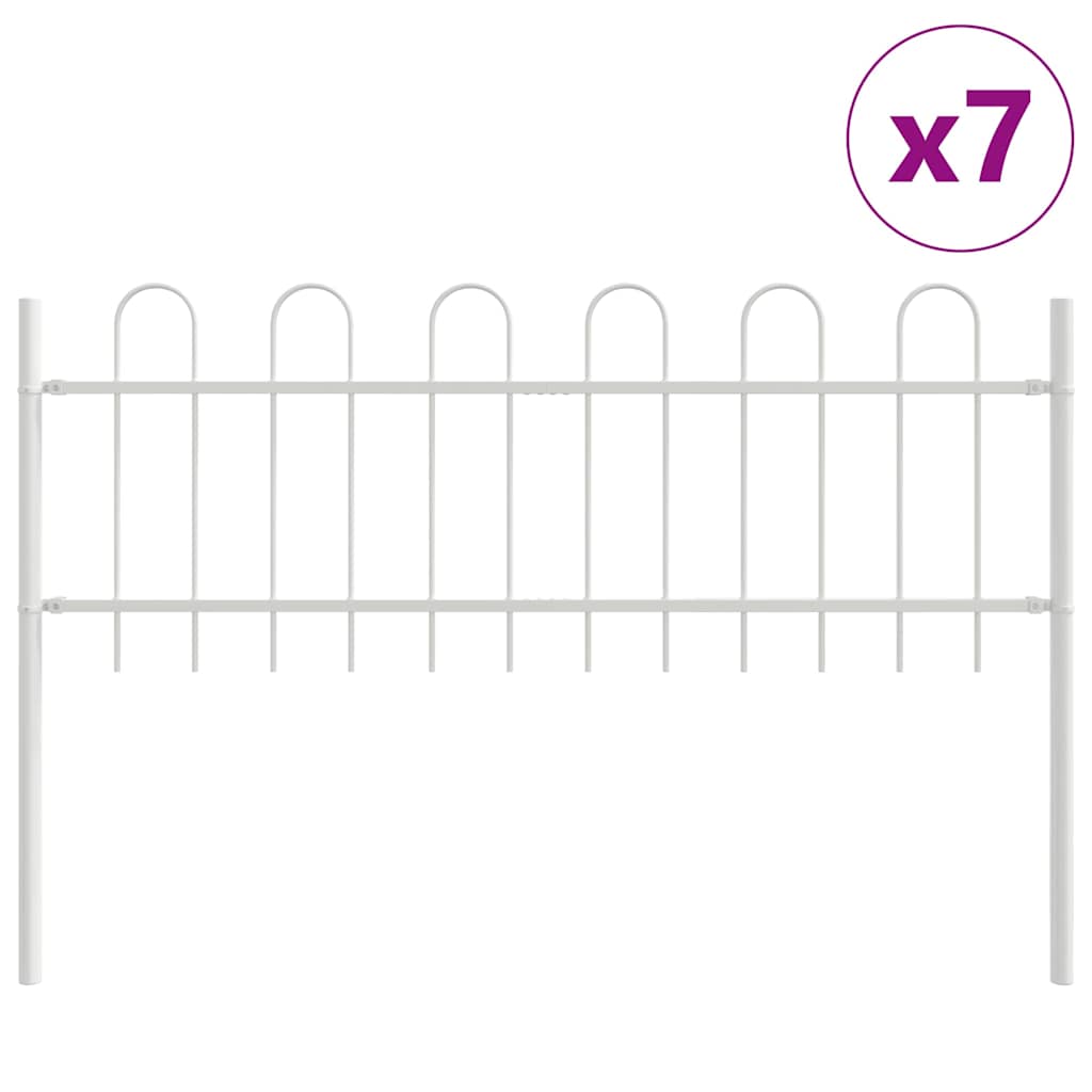 Gartenzaun Weiß 11.9 x 0.6 m Pulverbeschichteter Stahl
