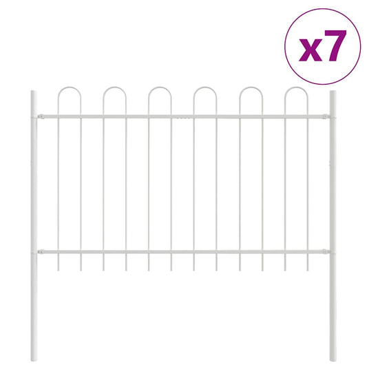 Gartenzaun Weiß 11.9 x 0.8 m Pulverbeschichteter Stahl