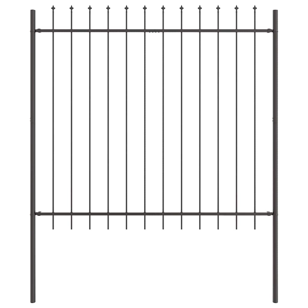 Gartenzaun Grau 13.6 x 1.5 m Pulverbeschichteter Stahl
