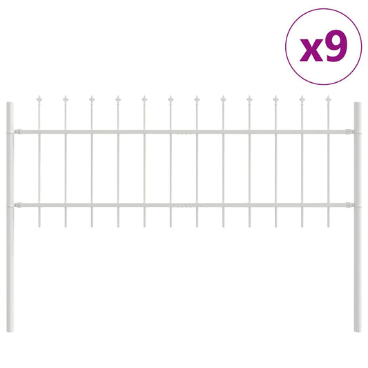 Gartenzaun Weiß 15.3 x 0.6 m Pulverbeschichteter Stahl