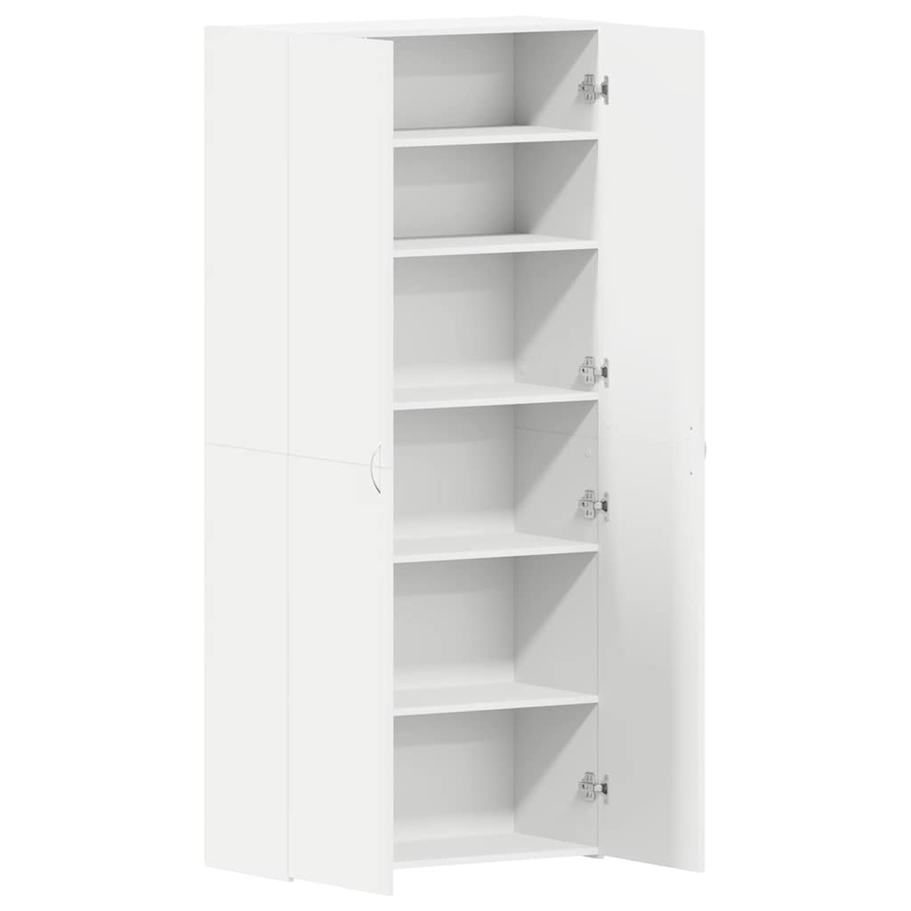 Schuhschrank mit Regal Weiß 80 x 35,5 x 180 cm Holzwerkstoff