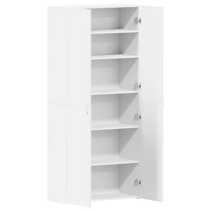 Schuhschrank mit Regal Weiß 80 x 35,5 x 180 cm Holzwerkstoff
