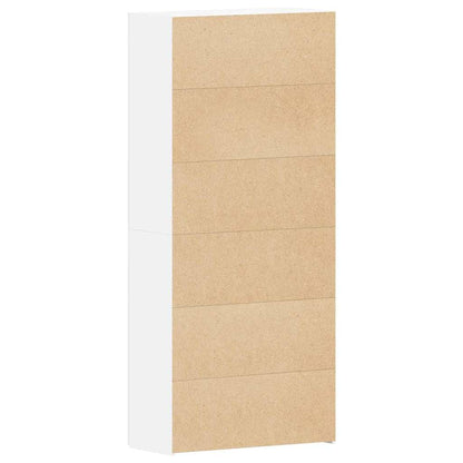 Schuhschrank mit Regal Weiß 80 x 35,5 x 180 cm Holzwerkstoff