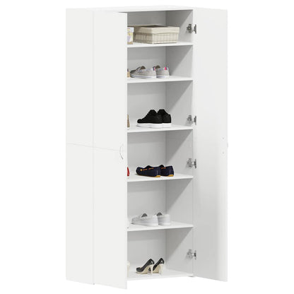 Schuhschrank mit Regal Weiß 80 x 35,5 x 180 cm Holzwerkstoff