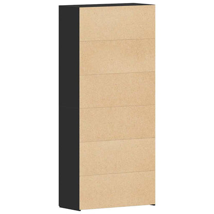 Schuhschrank mit Regal Schwarz 80 x 35,5 x 180 cm Holzwerkstoff