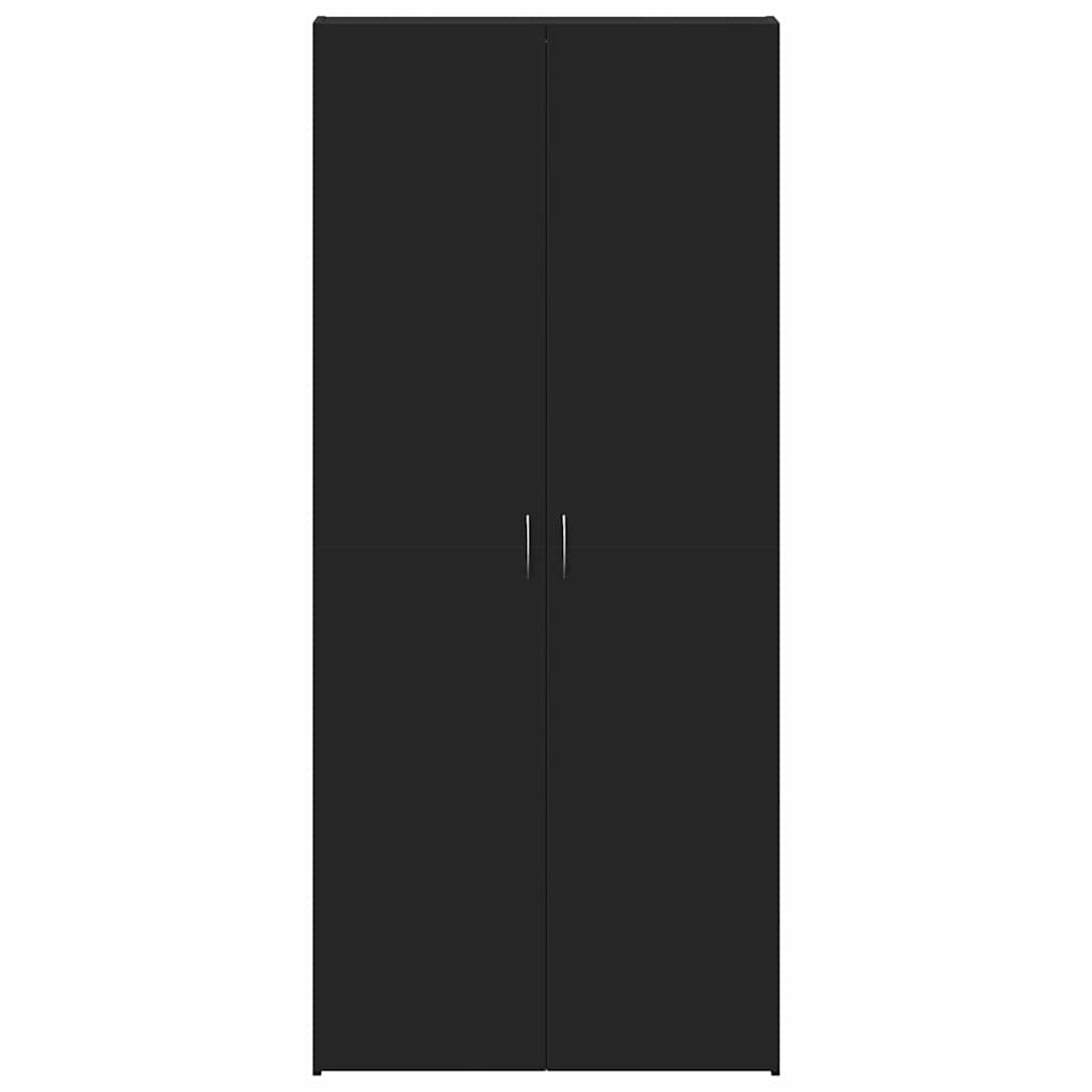 Schuhschrank mit Regal Schwarz 80 x 35,5 x 180 cm Holzwerkstoff
