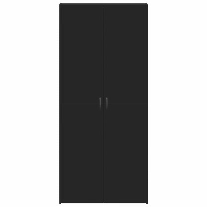 Schuhschrank mit Regal Schwarz 80 x 35,5 x 180 cm Holzwerkstoff