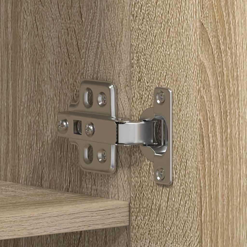 Schuhschrank mit Regal Braun 80 x 35,5 x 180 cm Holzwerkstoff