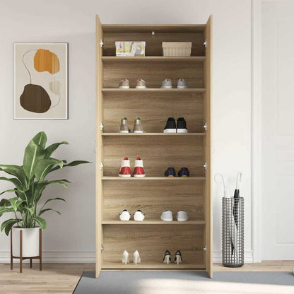 Schuhschrank mit Regal Braun 80 x 35,5 x 180 cm Holzwerkstoff
