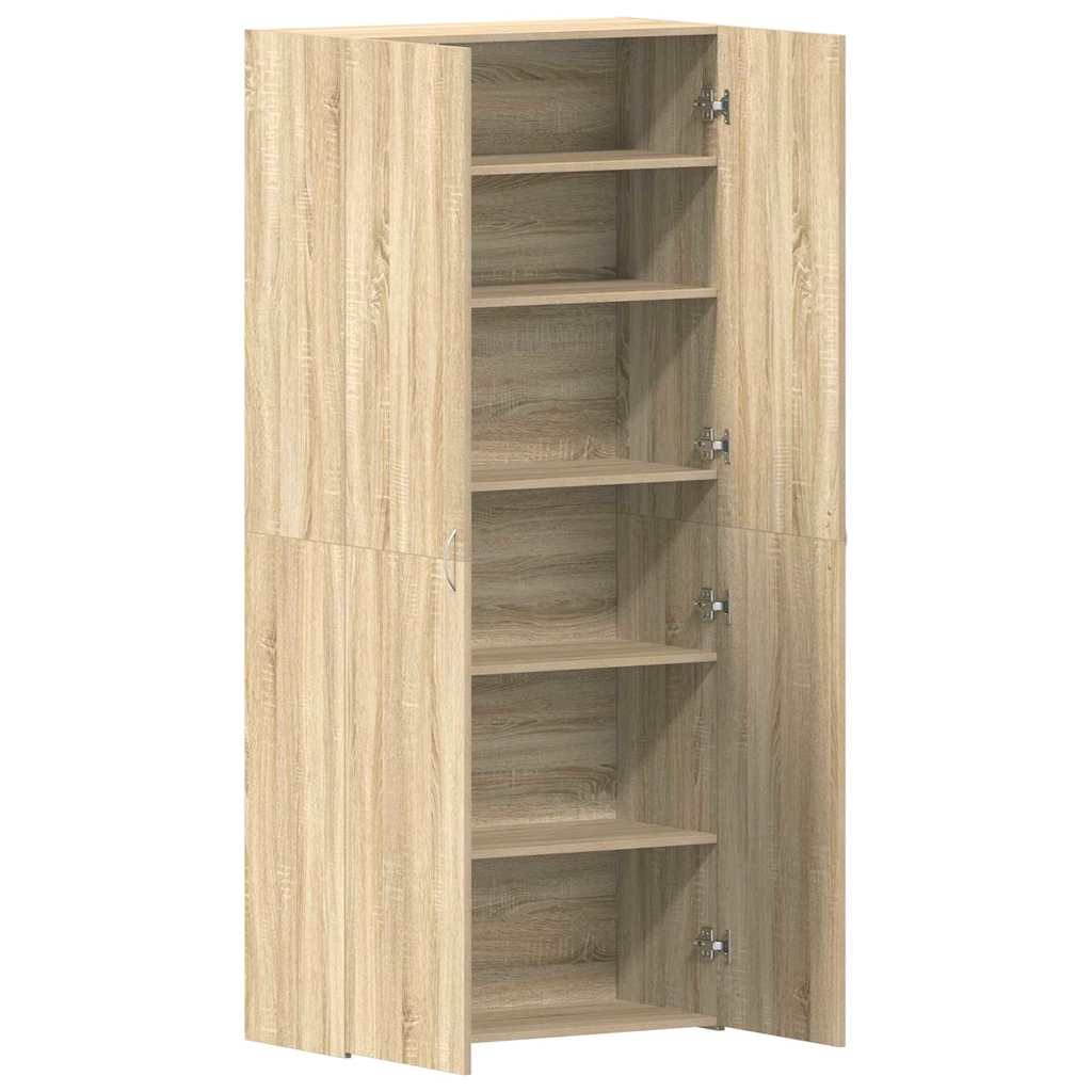 Schuhschrank mit Regal Braun 80 x 35,5 x 180 cm Holzwerkstoff