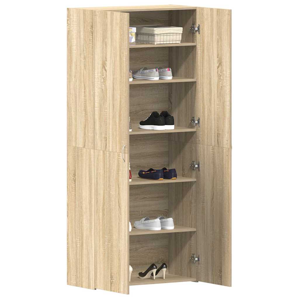 Schuhschrank mit Regal Braun 80 x 35,5 x 180 cm Holzwerkstoff