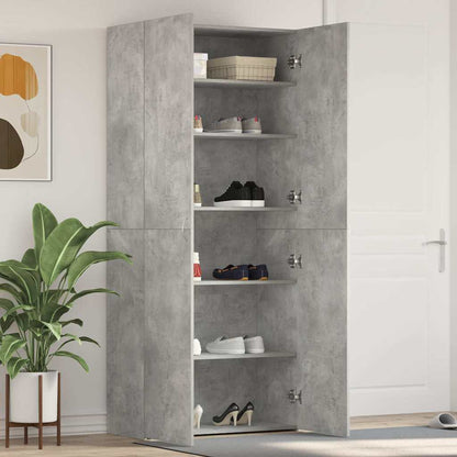 Schuhschrank mit Regal Grau 80 x 35,5 x 180 cm Holzwerkstoff