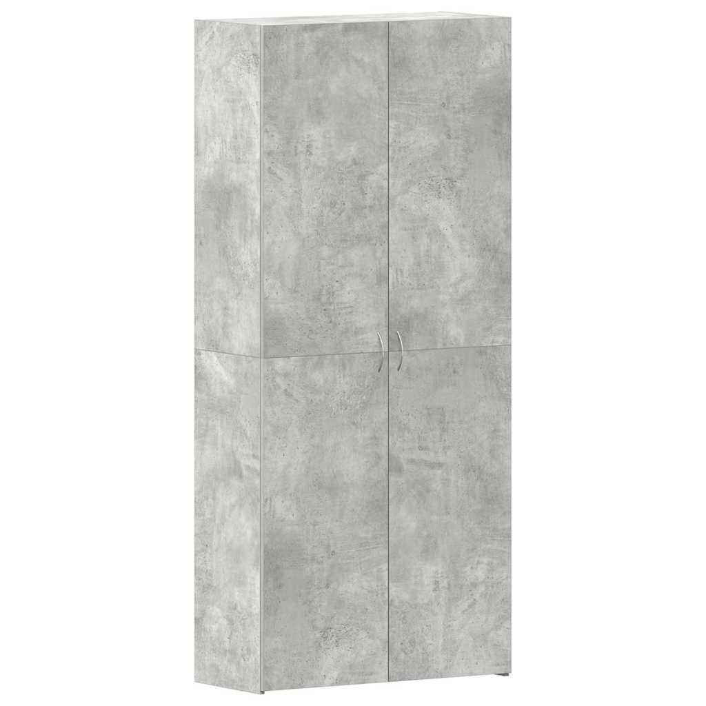Schuhschrank mit Regal Grau 80 x 35,5 x 180 cm Holzwerkstoff