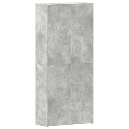 Schuhschrank mit Regal Grau 80 x 35,5 x 180 cm Holzwerkstoff