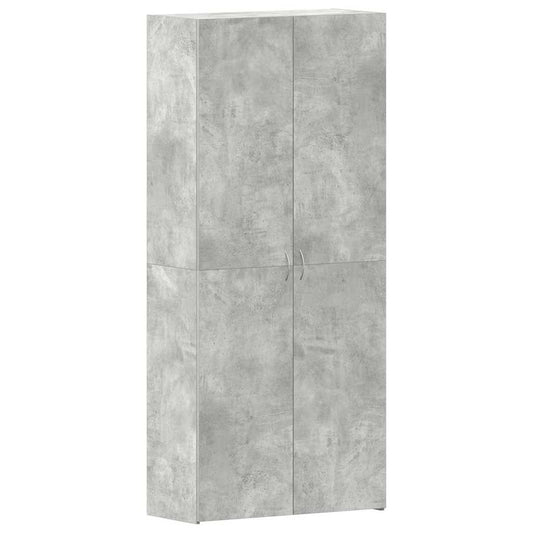 Schuhschrank mit Regal Grau 80 x 35,5 x 180 cm Holzwerkstoff