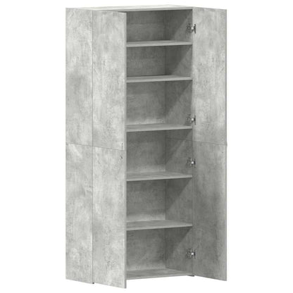 Schuhschrank mit Regal Grau 80 x 35,5 x 180 cm Holzwerkstoff