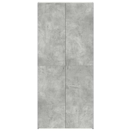 Schuhschrank mit Regal Grau 80 x 35,5 x 180 cm Holzwerkstoff