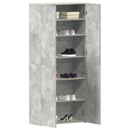 Schuhschrank mit Regal Grau 80 x 35,5 x 180 cm Holzwerkstoff