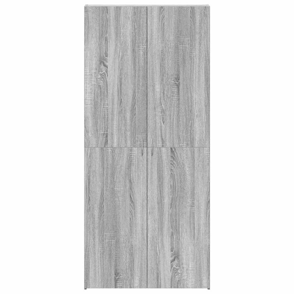 Schuhschrank mit Regal Grau 80 x 35,5 x 180 cm Holzwerkstoff