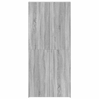 Schuhschrank mit Regal Grau 80 x 35,5 x 180 cm Holzwerkstoff