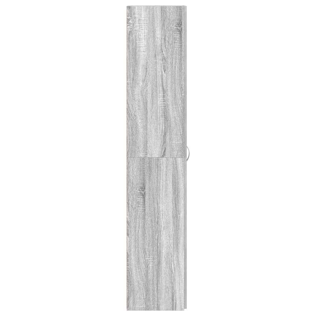 Schuhschrank mit Regal Grau 80 x 35,5 x 180 cm Holzwerkstoff