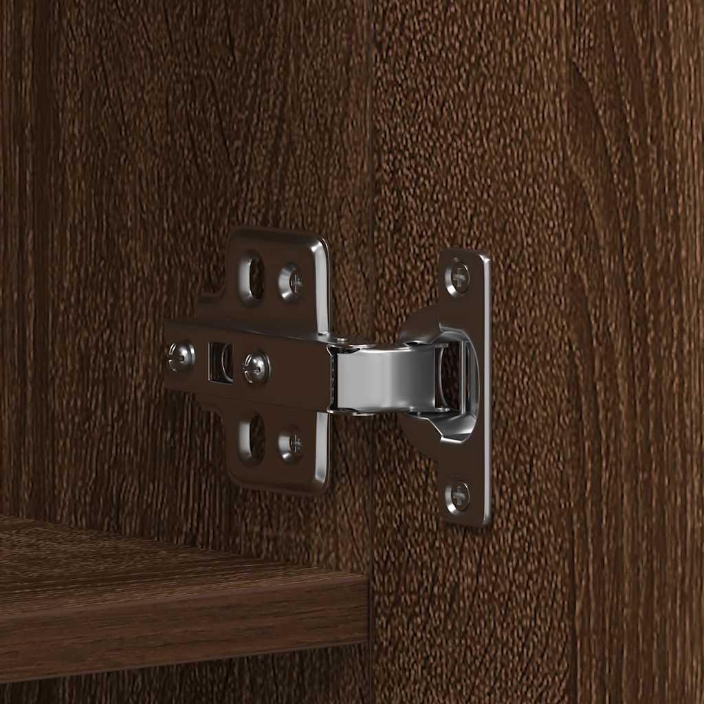Schuhschrank mit Regal Braun 80 x 35,5 x 180 cm Holzwerkstoff