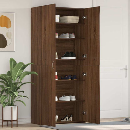 Schuhschrank mit Regal Braun 80 x 35,5 x 180 cm Holzwerkstoff