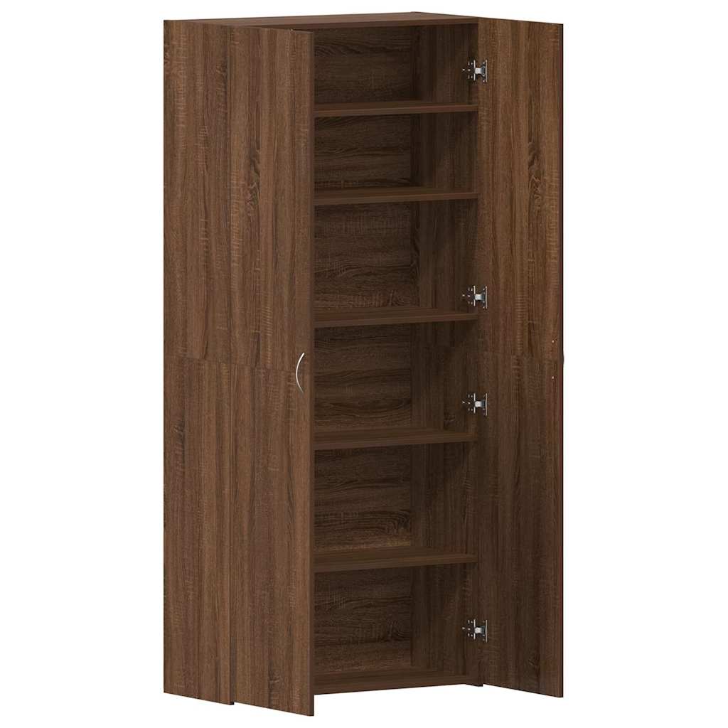 Schuhschrank mit Regal Braun 80 x 35,5 x 180 cm Holzwerkstoff