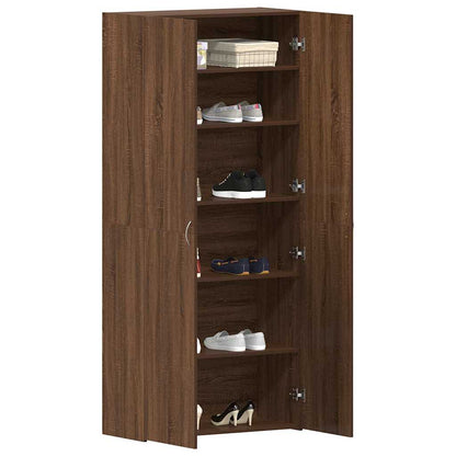 Schuhschrank mit Regal Braun 80 x 35,5 x 180 cm Holzwerkstoff