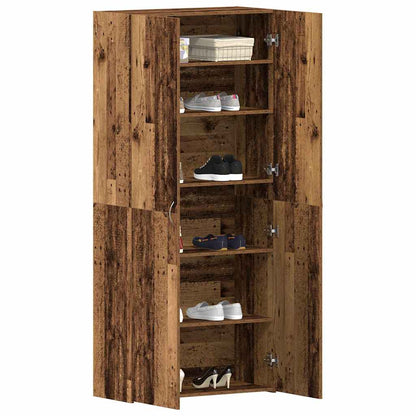 Schuhschrank mit Regal Braun 80 x 35,5 x 180 cm Holzwerkstoff
