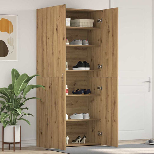 Schuhschrank mit Regal Braun 80 x 35,5 x 180 cm Holzwerkstoff