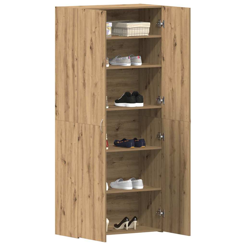 Schuhschrank mit Regal Braun 80 x 35,5 x 180 cm Holzwerkstoff