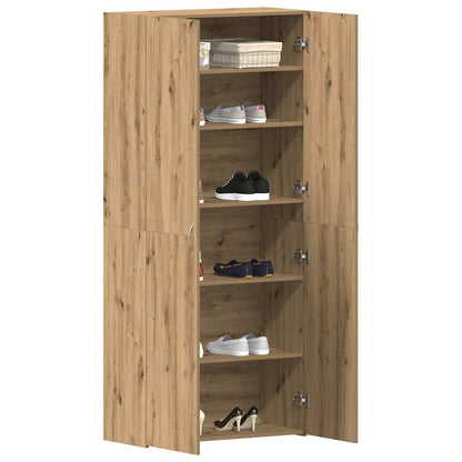 Schuhschrank mit Regal Braun 80 x 35,5 x 180 cm Holzwerkstoff