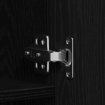 Schuhschrank mit Regal Schwarz 80 x 35,5 x 180 cm Holzwerkstoff