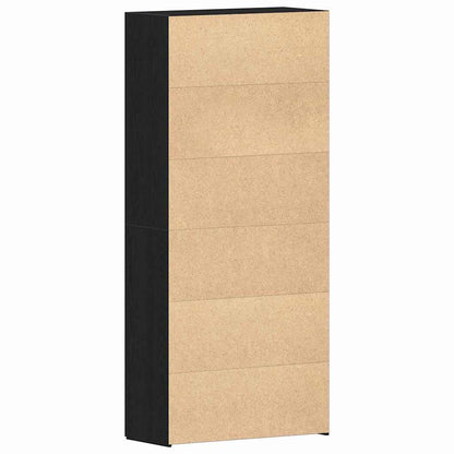 Schuhschrank mit Regal Schwarz 80 x 35,5 x 180 cm Holzwerkstoff