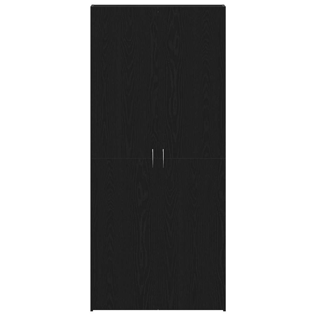 Schuhschrank mit Regal Schwarz 80 x 35,5 x 180 cm Holzwerkstoff