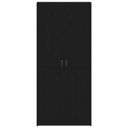 Schuhschrank mit Regal Schwarz 80 x 35,5 x 180 cm Holzwerkstoff