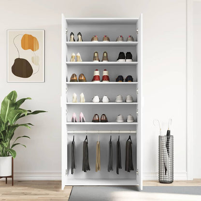 Schuhschrank mit Tür Weiß 80 x 39 x 180 cm Holzwerkstoff
