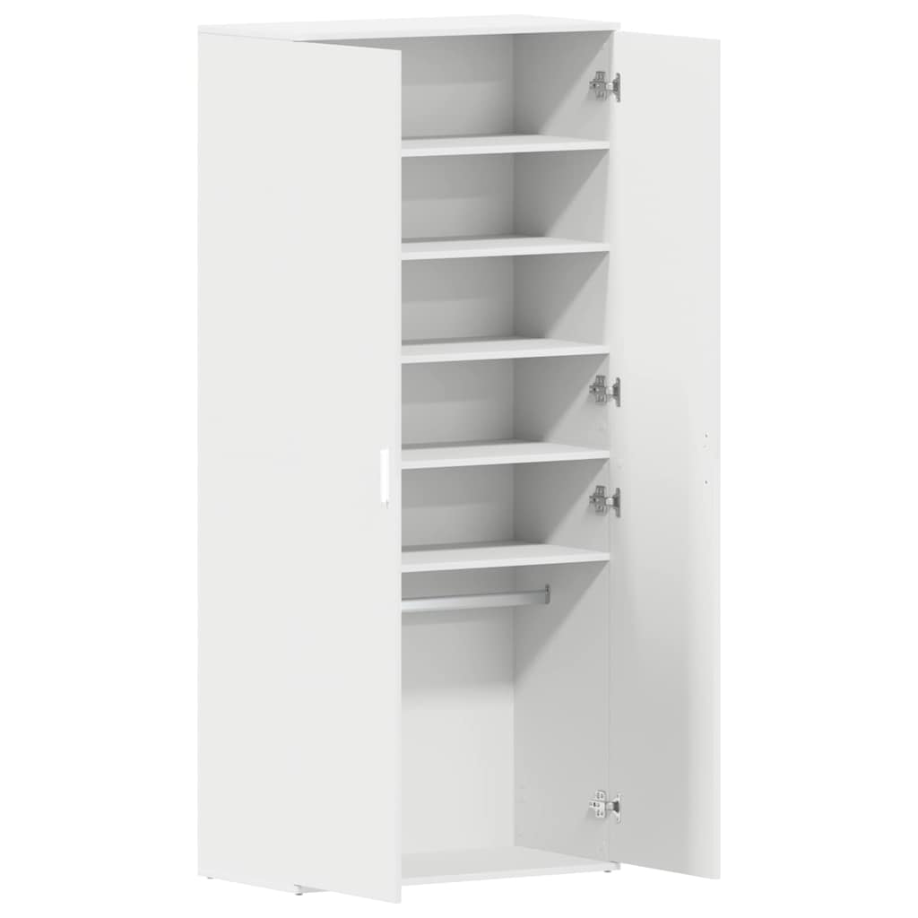 Schuhschrank mit Tür Weiß 80 x 39 x 180 cm Holzwerkstoff