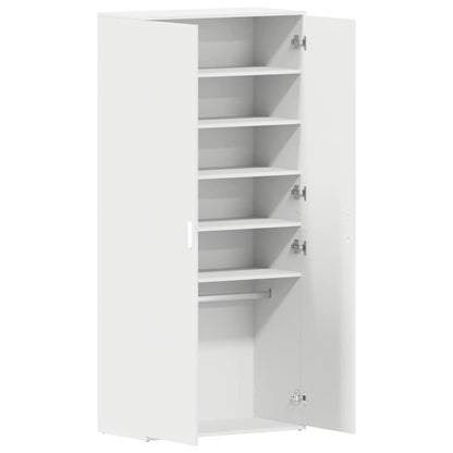 Schuhschrank mit Tür Weiß 80 x 39 x 180 cm Holzwerkstoff