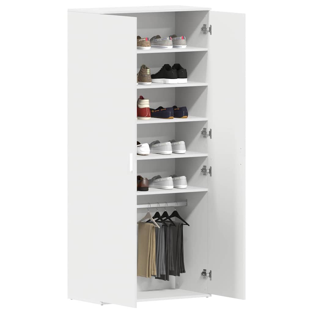 Schuhschrank mit Tür Weiß 80 x 39 x 180 cm Holzwerkstoff