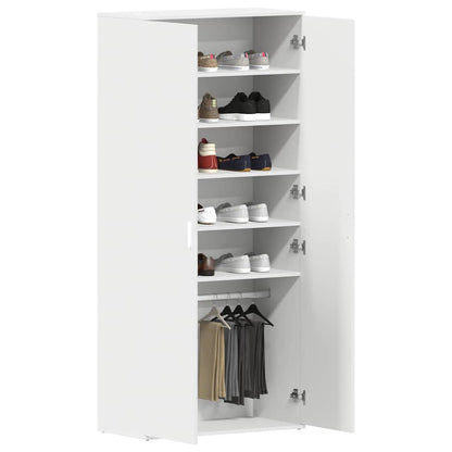 Schuhschrank mit Tür Weiß 80 x 39 x 180 cm Holzwerkstoff