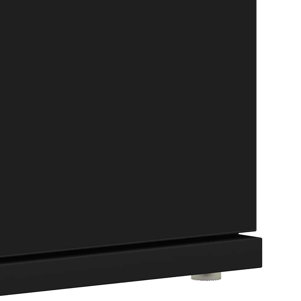 Schuhschrank mit Tür Schwarz 80 x 39 x 180 cm Holzwerkstoff