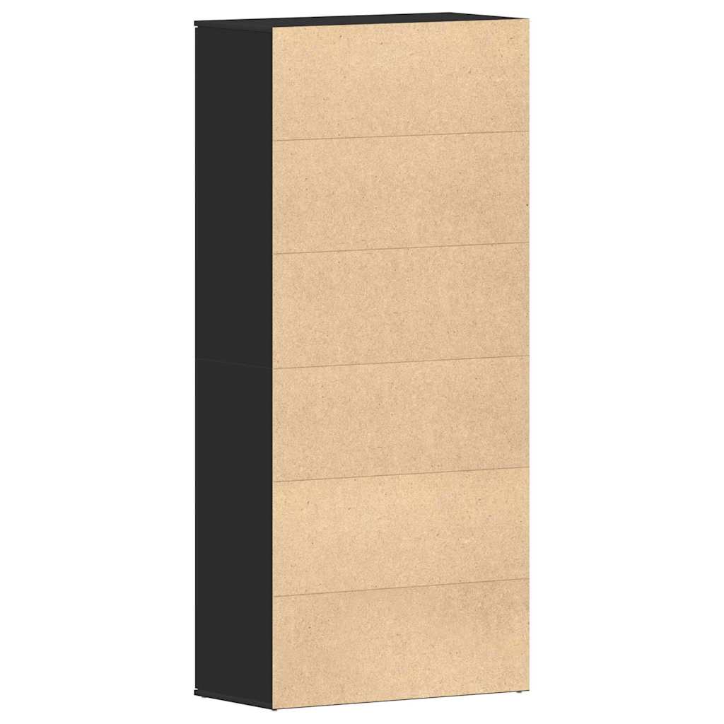 Schuhschrank mit Tür Schwarz 80 x 39 x 180 cm Holzwerkstoff