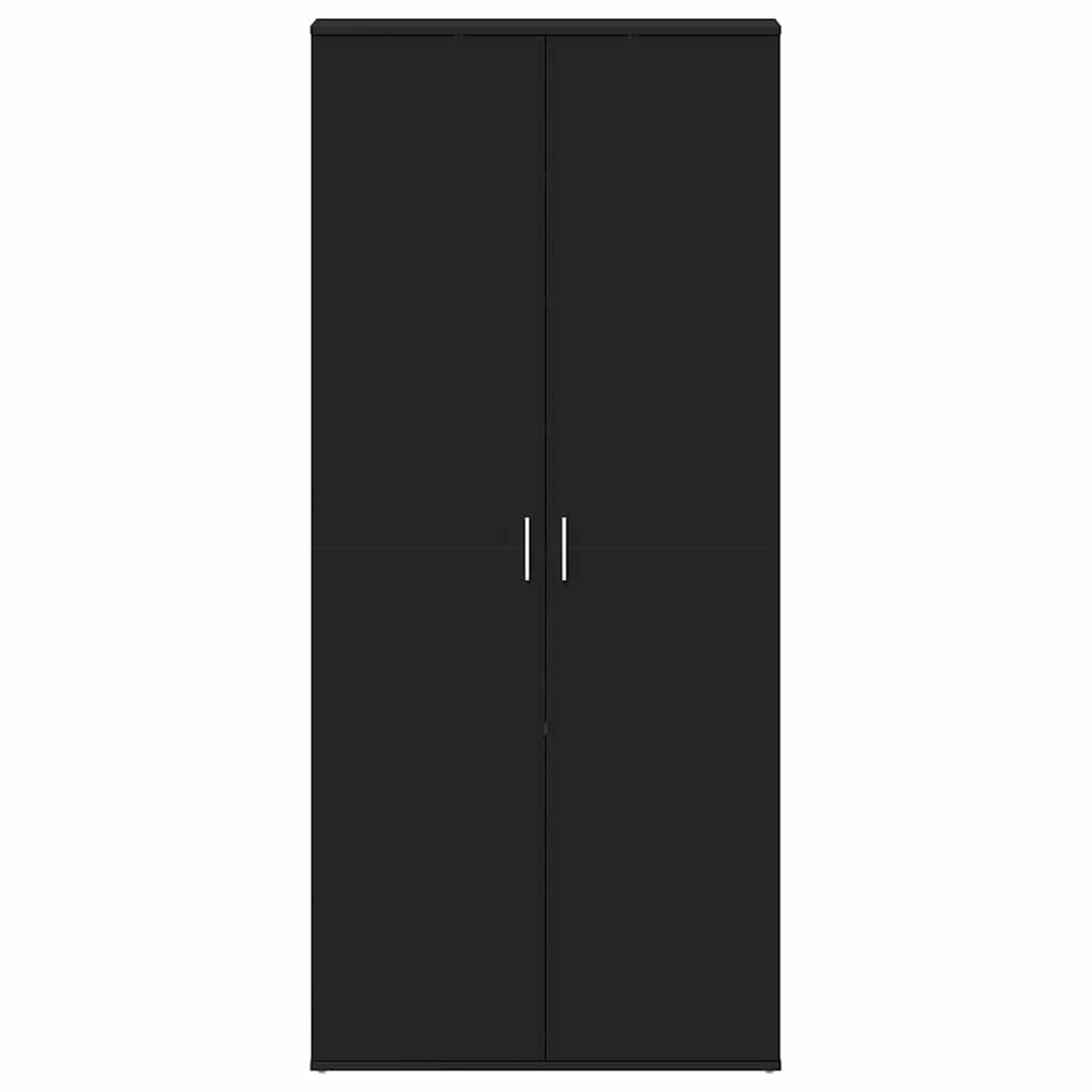 Schuhschrank mit Tür Schwarz 80 x 39 x 180 cm Holzwerkstoff