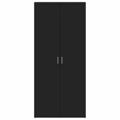 Schuhschrank mit Tür Schwarz 80 x 39 x 180 cm Holzwerkstoff