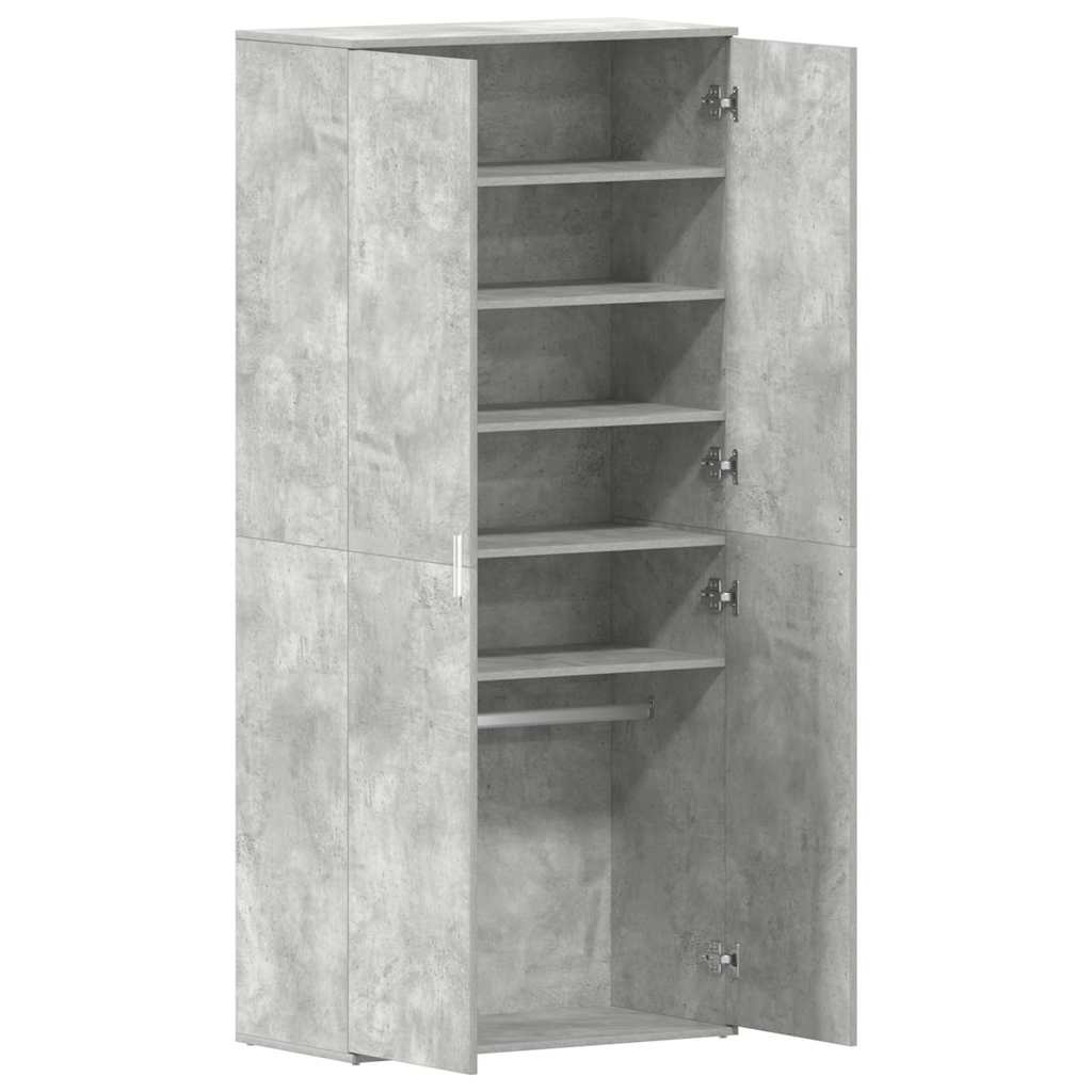 Schuhschrank mit Tür Grau 80 x 39 x 180 cm Holzwerkstoff