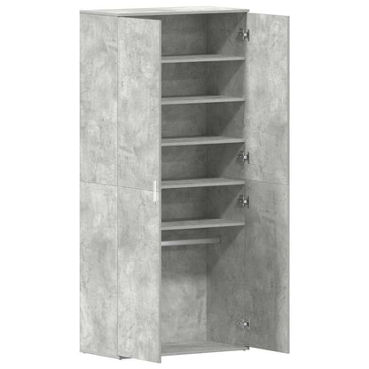 Schuhschrank mit Tür Grau 80 x 39 x 180 cm Holzwerkstoff