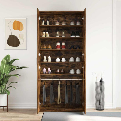 Schuhschrank mit Tür Braun 80 x 39 x 180 cm Holzwerkstoff