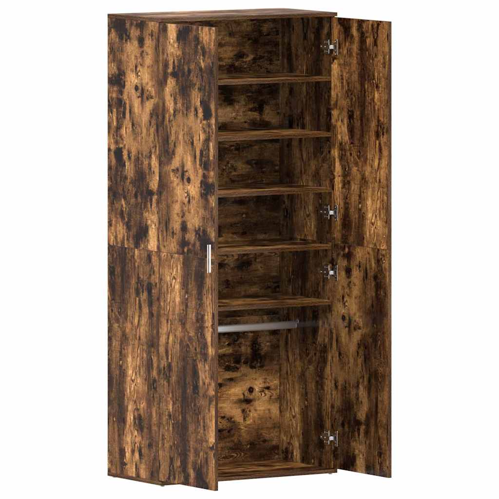 Schuhschrank mit Tür Braun 80 x 39 x 180 cm Holzwerkstoff